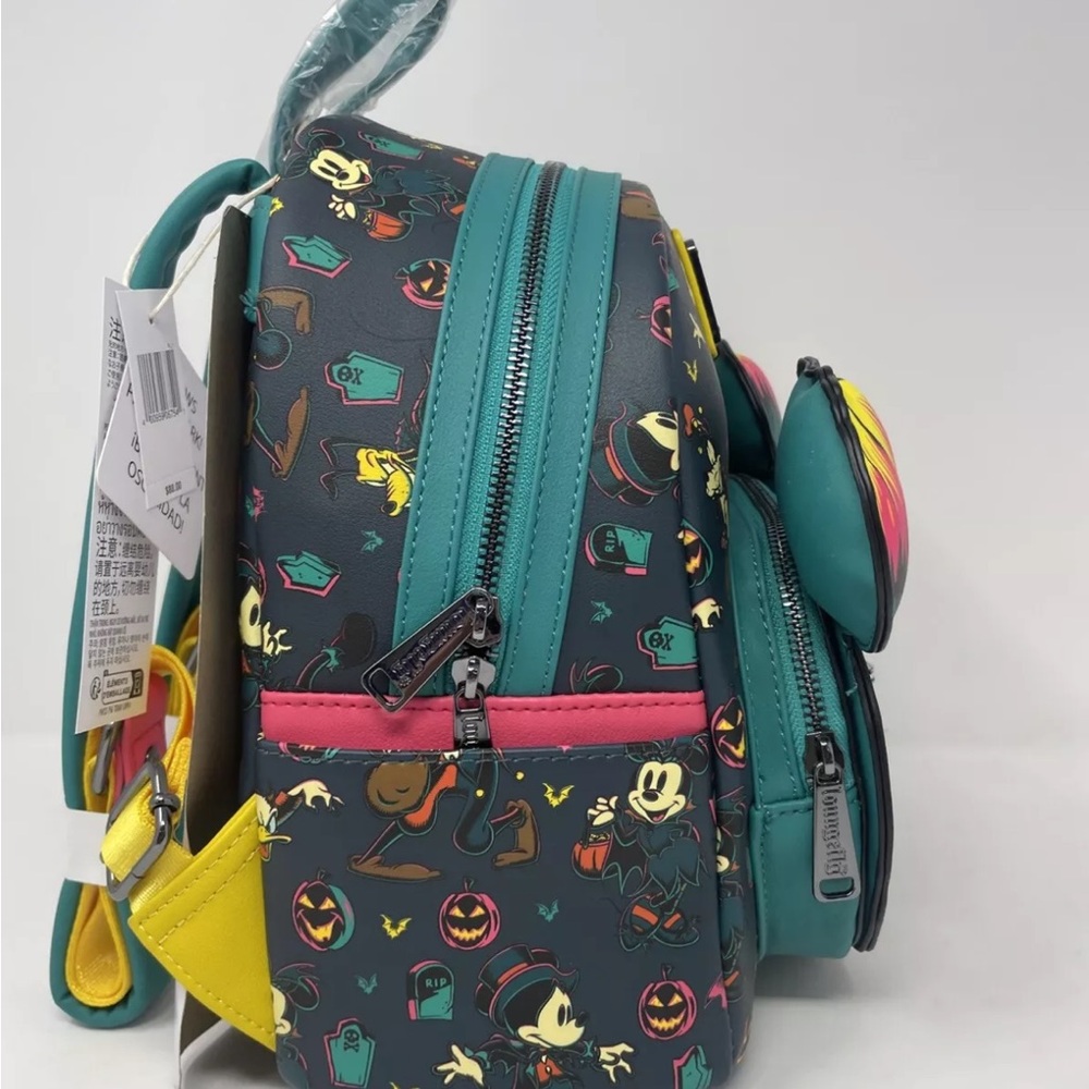 Loungefly Disney Parks Halloween Mickey Pumpkin BACKPACK Glows in the Dark NEW - Picture 6 of 7